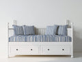 Canapé lit - Bois-panneaux de bois - 205 x 98 x 103 cm - Blanc - Style classique avec rangement intégré