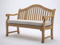 Banc de jardin - Bois massif-Tissu - 151 x 62 x 92 cm - Bois naturel-Grège - Style traditionnel à dossier cintré
