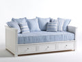 Canapé lit - Bois-panneaux de bois - 210 x 100 x 96 cm - Blanc - Style bord de mer avec rangement intégré