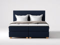 Lit double - Tissu - 200 x 180 x 115 cm - Bleu marine - Design moderne