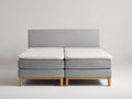 Lit double - Tissu - Bois - 210 x 180 x 115 cm - Gris - Style scandinave