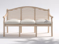 Banc de jardin - Bois massif-Tissu - 182 x 68 x 97 cm - Bois clair-Ivoire - Contemporain