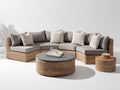 Canapé de jardin - Résine tressée-Tissu - 305 x 185 x 78 cm - Gris-Taupe-Anthracite-Naturel - Contemporain