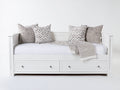 Canapé lit - Bois-panneaux de bois - 205 x 98 x 91 cm - Blanc - Style moderne avec rangement intégré