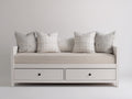 Canapé lit - Bois-panneaux de bois - 201 x 95 x 85 cm - Blanc cassé - Style moderne avec rangement inférieur