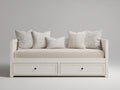Canapé lit - Bois-panneaux de bois - 202 x 96 x 86 cm - Blanc cassé - Style moderne avec rangement intégré