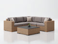 Canapé de jardin - Résine tressée-Tissu - 252 x 252 x 81 cm - Gris-Taupe-Anthracite - Contemporain