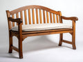 Banc de jardin - Bois massif-Tissu - 168 x 68 x 96 cm - Brun acajou-Écru - Traditionnel