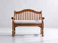 Banc de jardin - Bois massif-Tissu - 146 x 64 x 96 cm - Brun naturel-Gris clair - Traditionnel