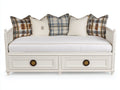 Canapé lit - Bois-panneaux de bois - 206 x 99 x 101 cm - Blanc cassé - Style classique avec rangement intégré