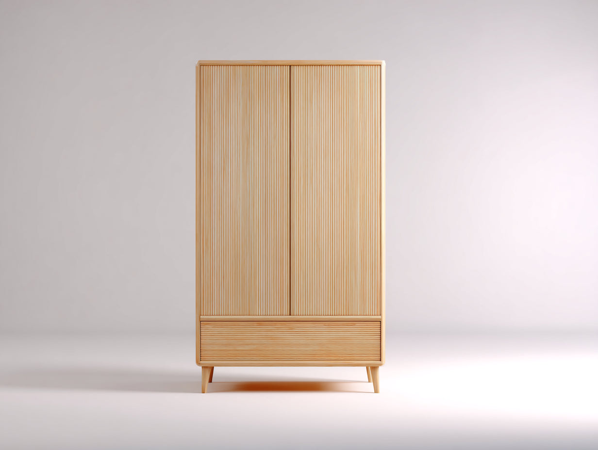 Armoire - Bois - 100 x 50 x 185 cm - Bois clair - Style contemporain