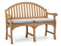 Banc de jardin - Bois massif-Tissu - 150 x 64 x 93 cm - Brun naturel-Gris clair - Style classique à dossier arqué
