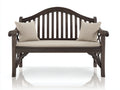 Banc de jardin - Bois massif-Tissu - 150 x 67 x 98 cm - Brun foncé-Beige - Classique