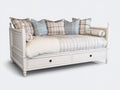 Canapé lit - Bois-panneaux de bois - 205 x 98 x 100 cm - Blanc cassé - Style classique avec rangement intégré