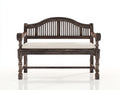 Banc de jardin - Bois massif-Tissu - 160 x 66 x 99 cm - Brun foncé-Crème - Traditionnel